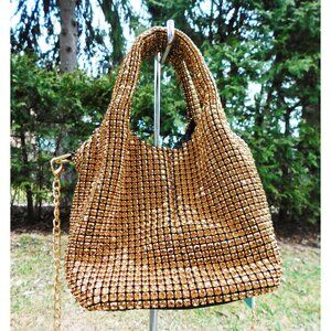 Bling Gold Crystal Crossbody Handheld bag